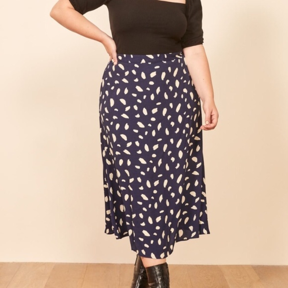 Reformation Bea skirt White splatter